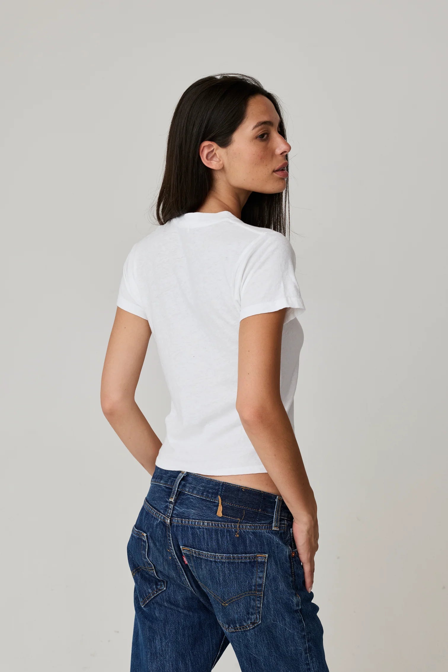 Asher crewneck 70's Amelia Vintage crewneck tee white | Pipe and Row Seattle