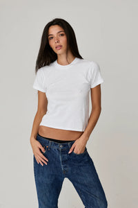 Asher crewneck Amelia Vintage crewneck tee white | Pipe and Row