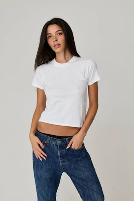 Asher crewneck Amelia Vintage crewneck tee white | Pipe and Row