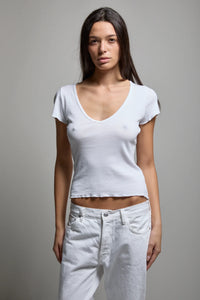 Asher semi sheer Vicki scoop tee t-shirt white L238-R151 PIPE AND ROW Seattle