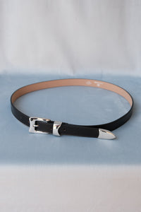 B-low the Belt Aiden ruggous hip belt Italian black leather silver | Pipe and Row