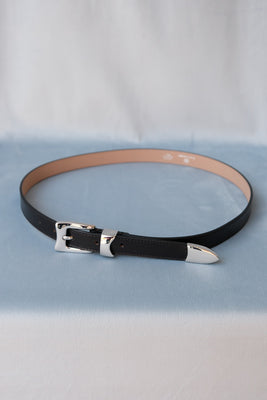 B-low the Belt Aiden ruggous hip belt Italian black leather silver | Pipe and Row