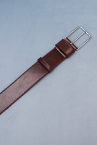 B-low the Belt Enzo Rugous belt sepia brown silver hardware  PIPE AND ROW