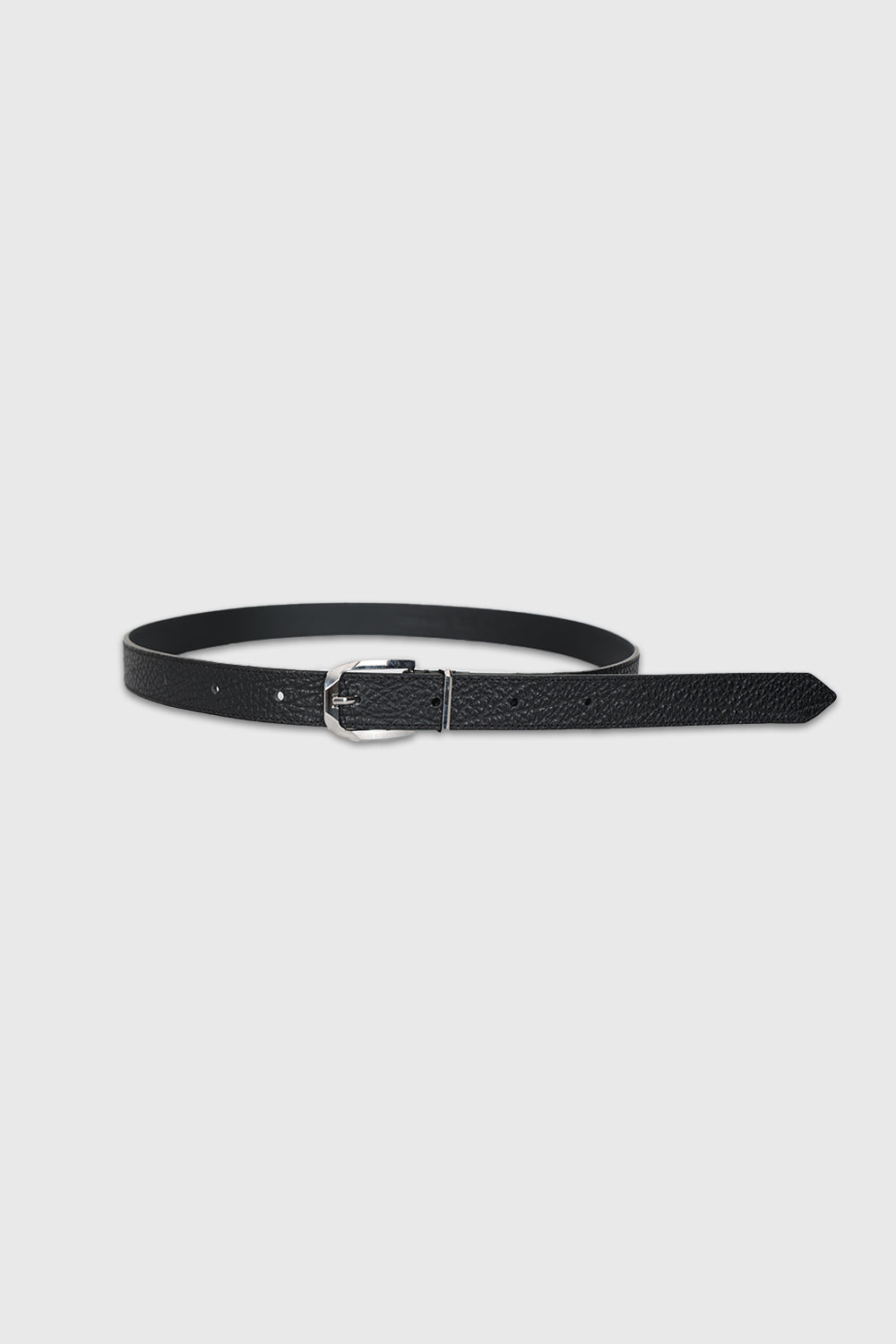 Tonywack embossed black leather belt silver hardware | Pipe and Row