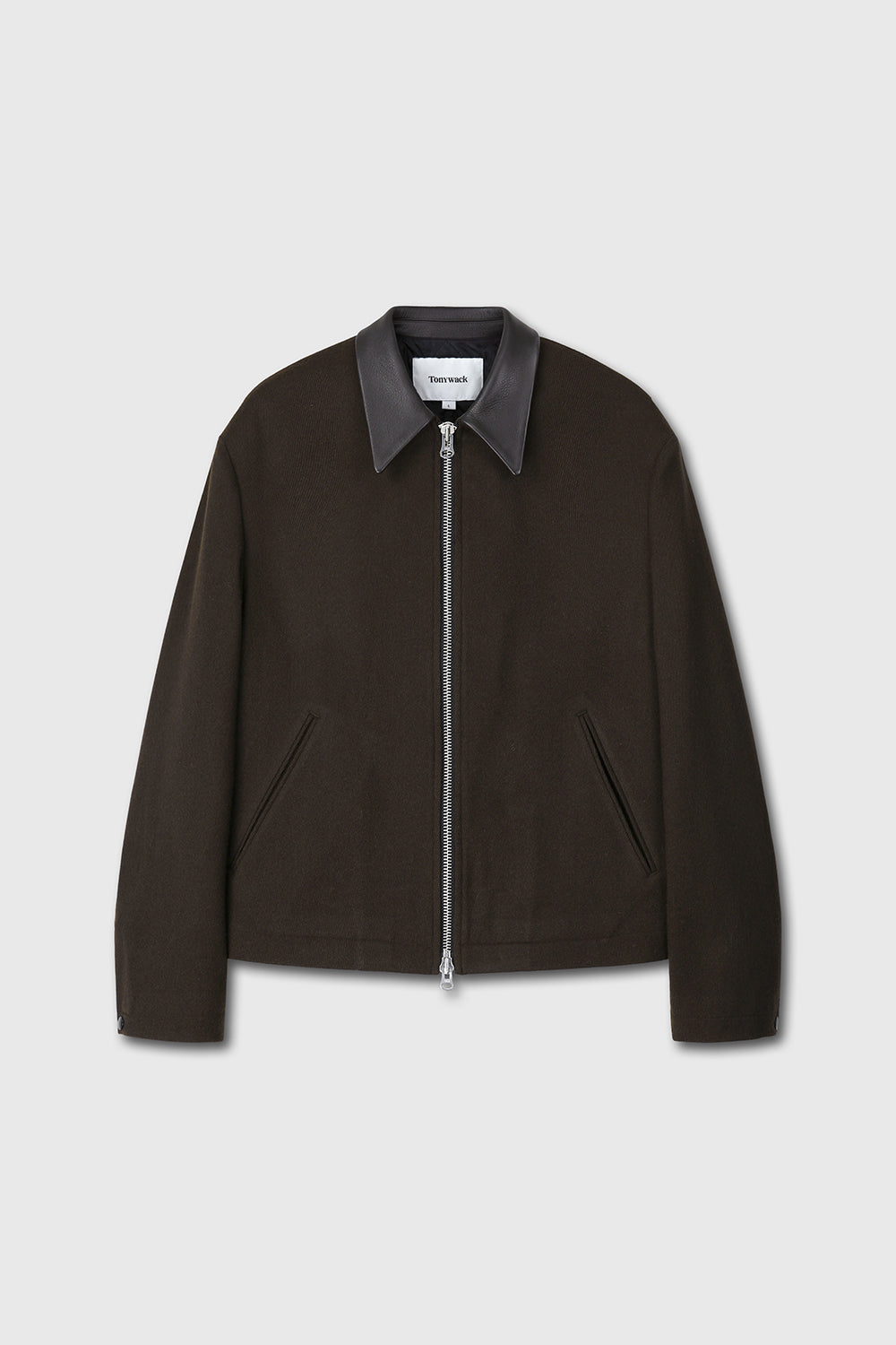 LEATHER TRIM WOOL BLOUSON