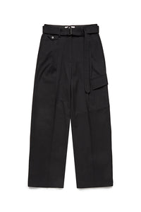 Dunst wool Baker cargo trousers pant black wide straight| Pipe and Row