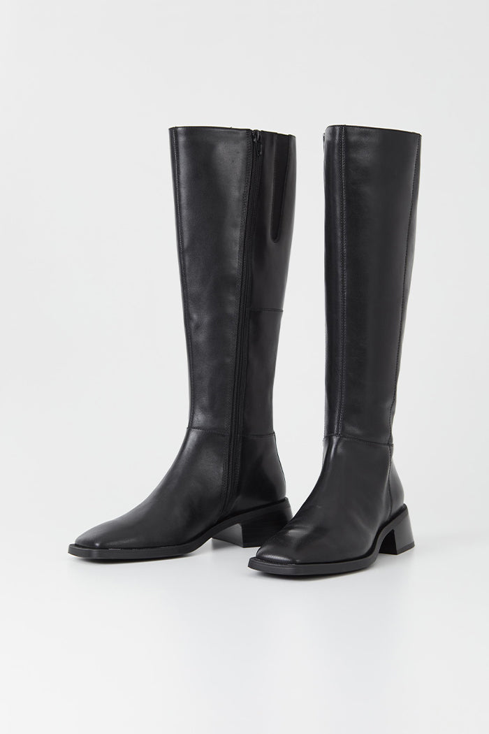 Vagabond knee high tall Blanca boots smooth black leather | Pipe and Row