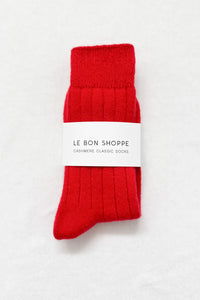 Le Bon Shoppe classic cashmere socks cherry red | Pipe and Row