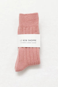 Le Bon Shoppe classic cashmere socks rose petal pink | Pipe and Row