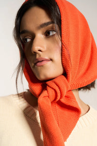 Callahan Handkerchief knit bandana scarf red orange | Pipe and Row Seattle