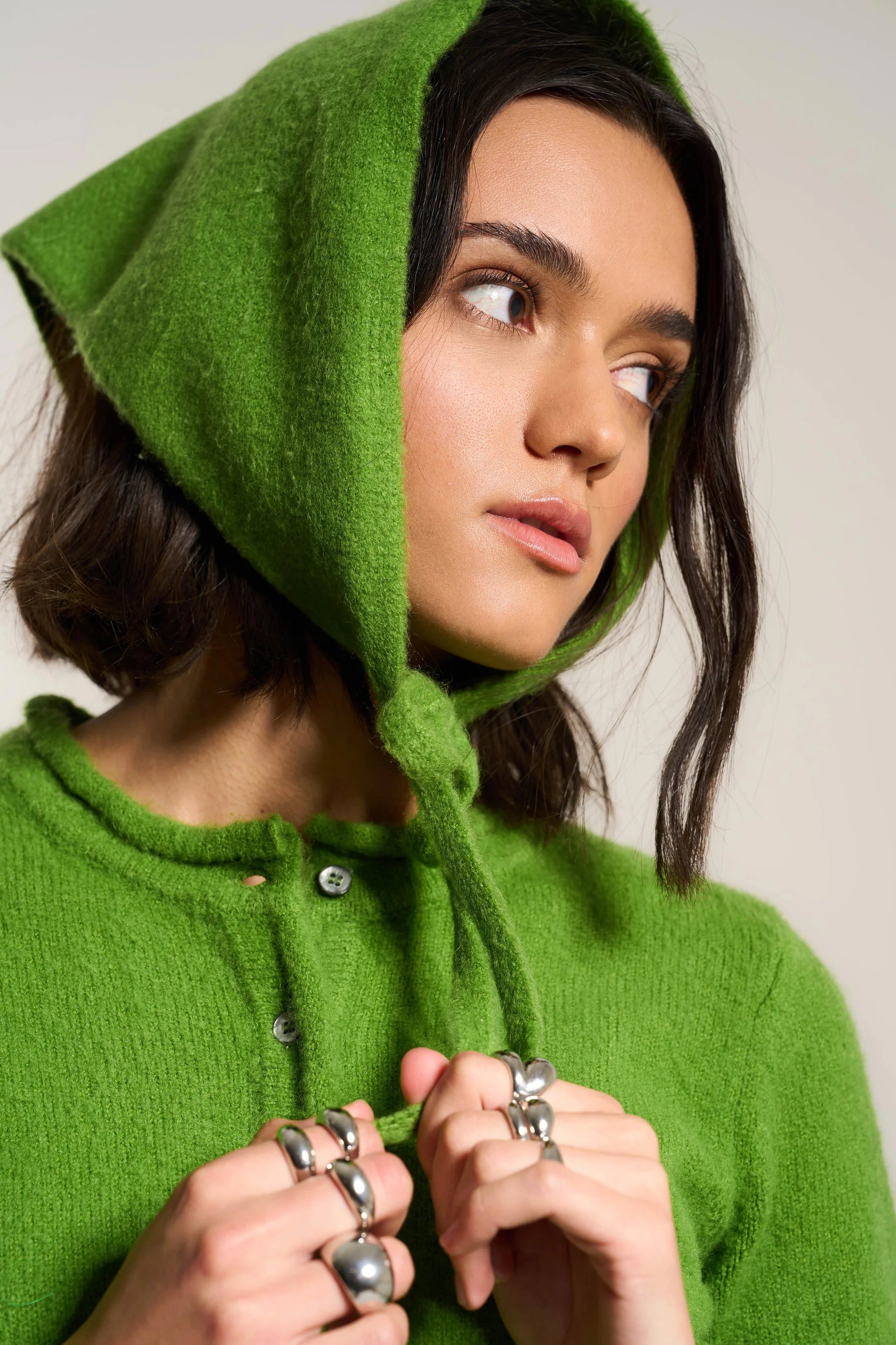 Callahan Handkerchief knit head scarf fern green | Pipe and Row Seattle