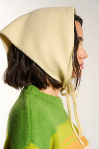 Callahan Handkerchief knit head fuzzy scarf swan cream | Pipe and Row Seattle