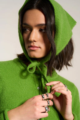 Callahan Handkerchief knit head scarf fern green | Pipe and Row