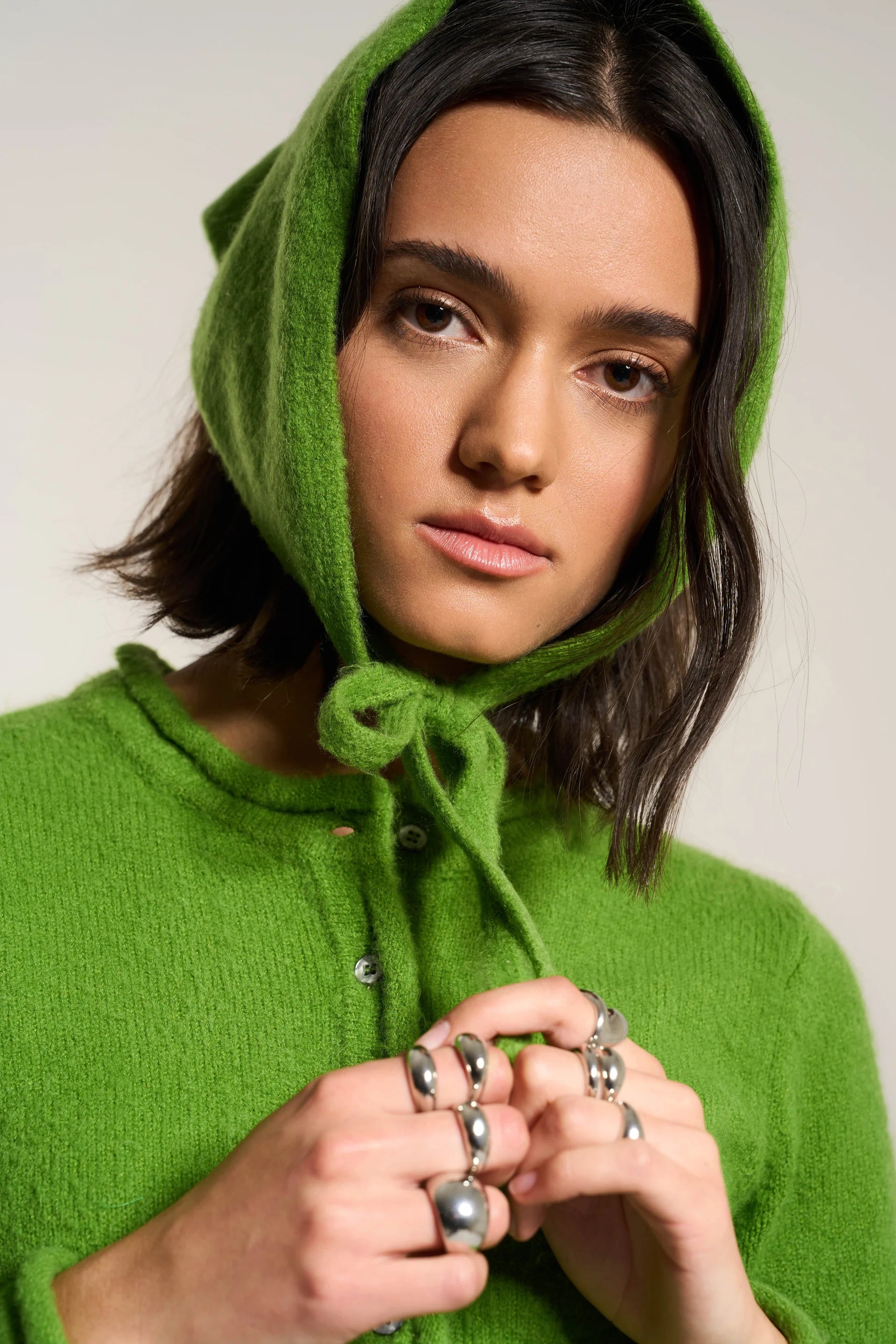 Callahan Handkerchief knit head scarf fern green | Pipe and Row