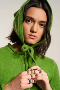 Callahan Handkerchief knit head scarf fern green | Pipe and Row