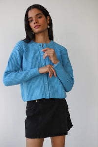 Callahan Poppy knit cardigan sweater capri blue PIPE AND ROW Seattle