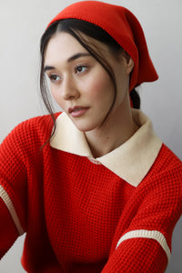 Callahan knit handkerchief scarf poppy red PIPE AND ROW Seattle