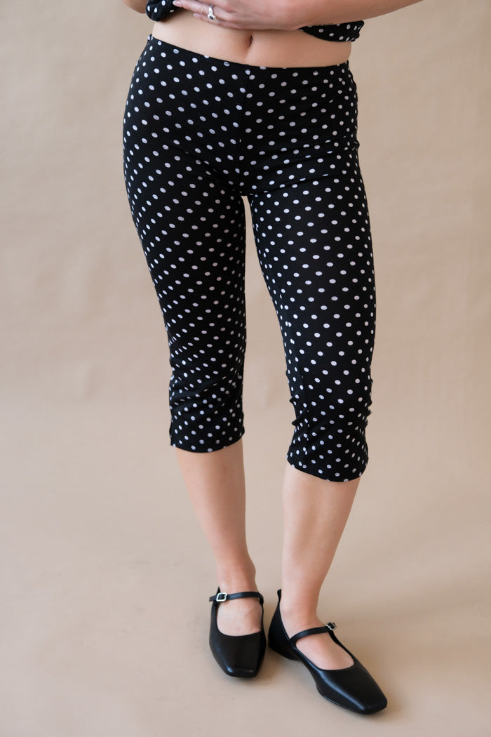 Campbell&Kramer Psyche capri lace-up black polka dot | Pipe and Row