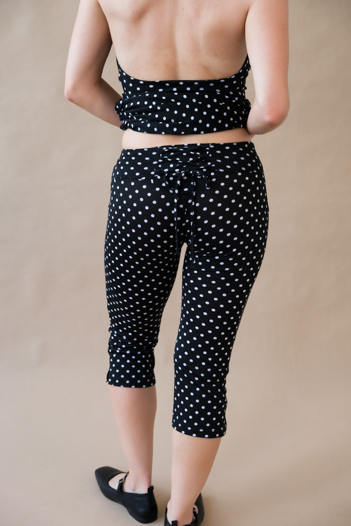 Campbell&Kramer Psyche capri lace-up black polka dot | Pipe and Row Seattle