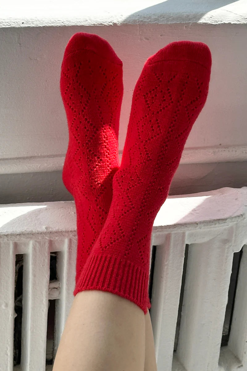 CASHMERE POINTELLE SOCKS