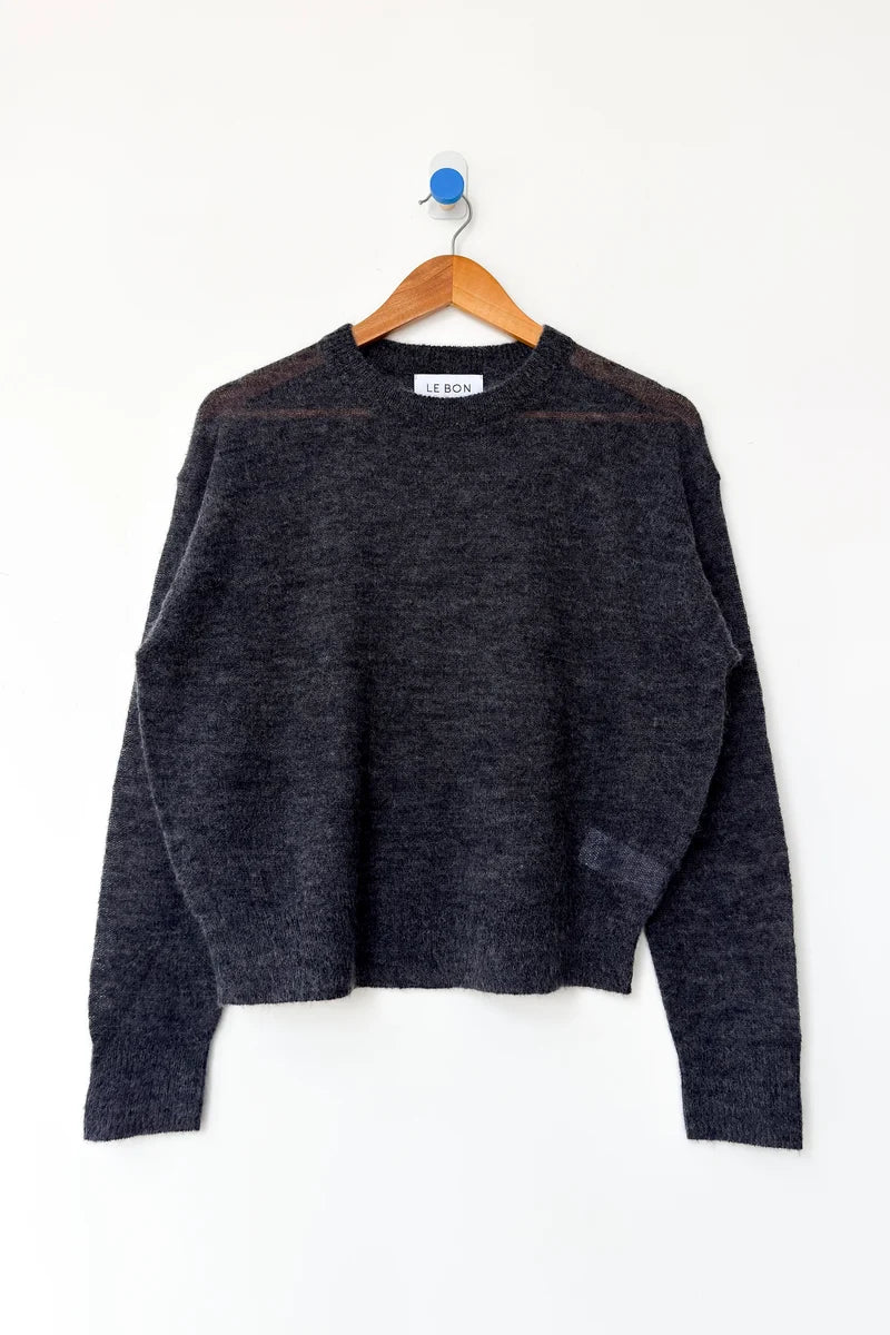 CECILE CREW NECK MOHAIR SWEATER