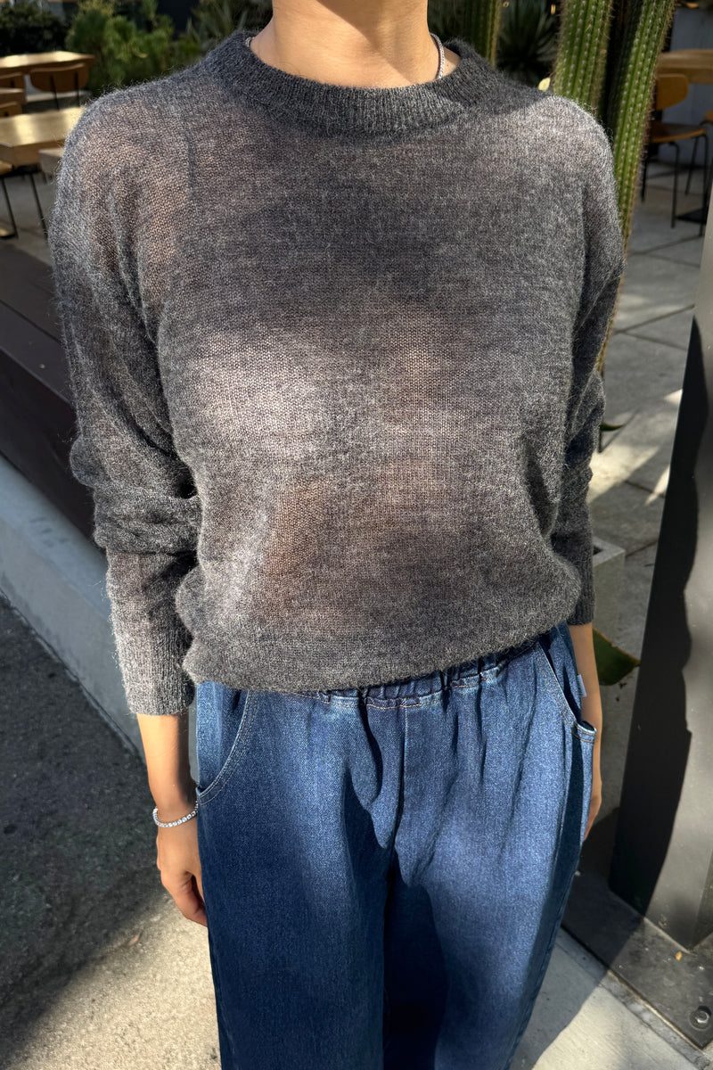 CECILE CREW NECK MOHAIR SWEATER