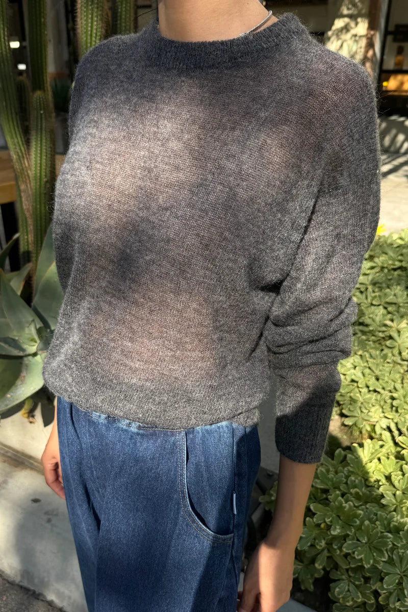 CECILE CREW NECK MOHAIR SWEATER