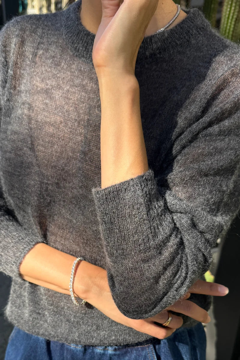 CECILE CREW NECK MOHAIR SWEATER