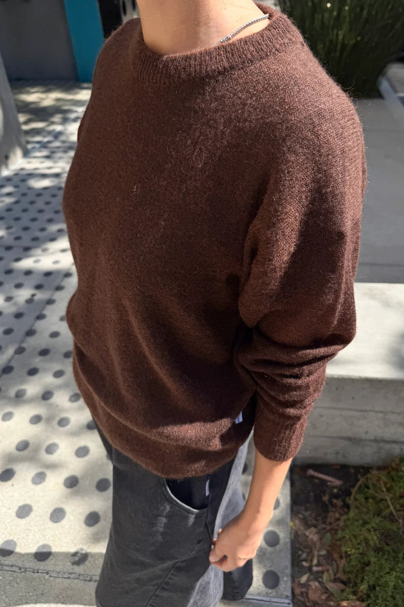 CECILE CREW NECK MOHAIR SWEATER