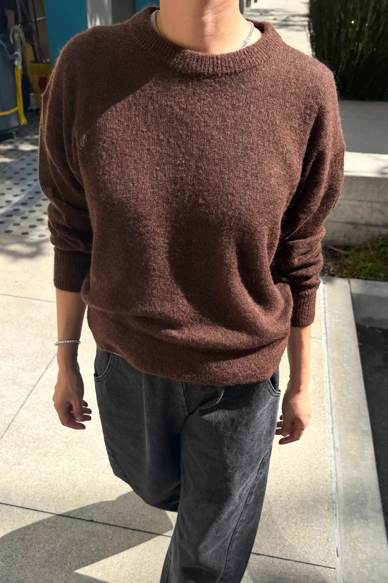 CECILE CREW NECK MOHAIR SWEATER