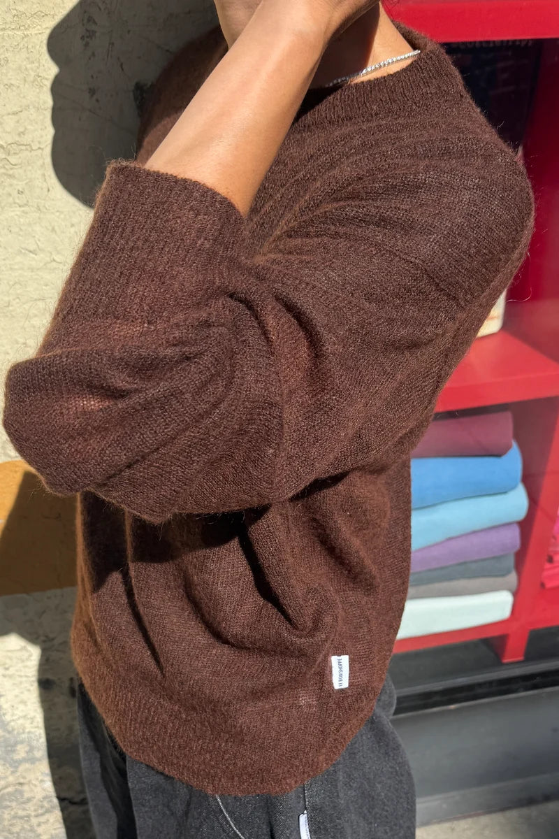 CECILE CREW NECK MOHAIR SWEATER
