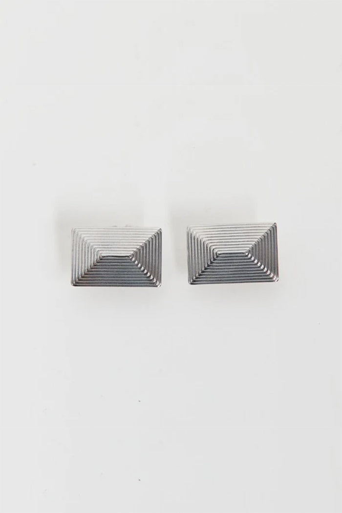 Heaven Mayhem Celeste Earrings rectangular silver | Pipe and Row Seattle