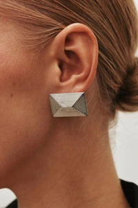 Heaven Mayhem Celeste Earrings rectangular silver | Pipe and Row Seattle