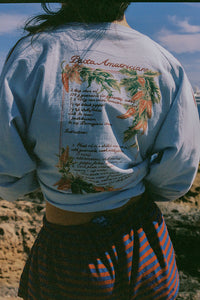 Ciao Ciao light blue Amatriciana long sleeve oversized graphic tee | Pipe and Row