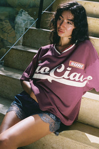 Ciao Ciao burgundy Enzo sport jersey tee shirt burgundy  | Pipe and Row Seattle