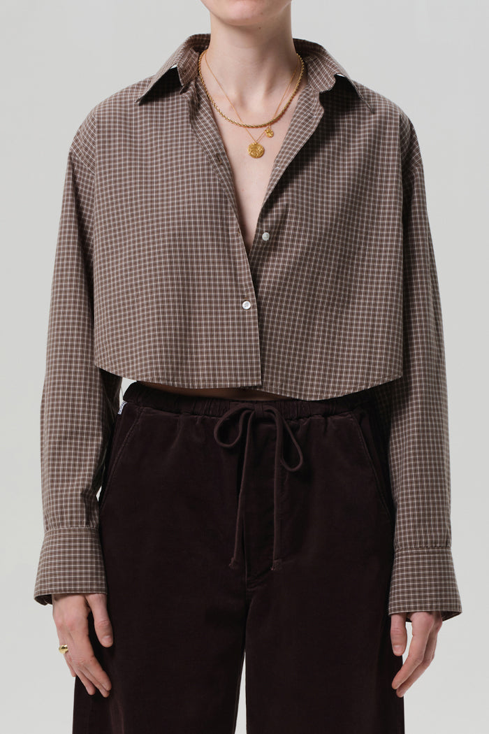 ANA CROPPED BUTTON UP SHIRT