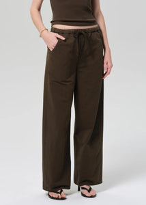 Citizens of Humanity Aurora pull on moss green trousers | Pipe and Row