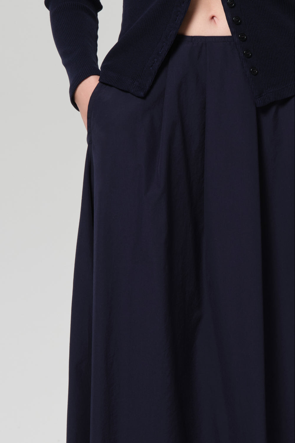 Citizens of Humanity Emil poplin skirt navy blue 3207-1847 PIPE AND ROW Seattle