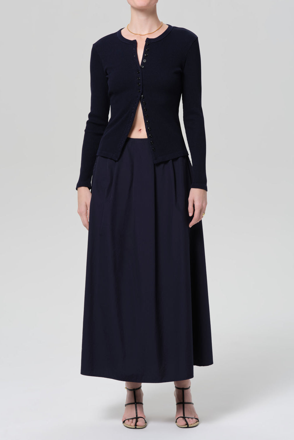 Citizens of Humanity Emil poplin skirt navy blue 3207-1847 PIPE AND ROW Seattle
