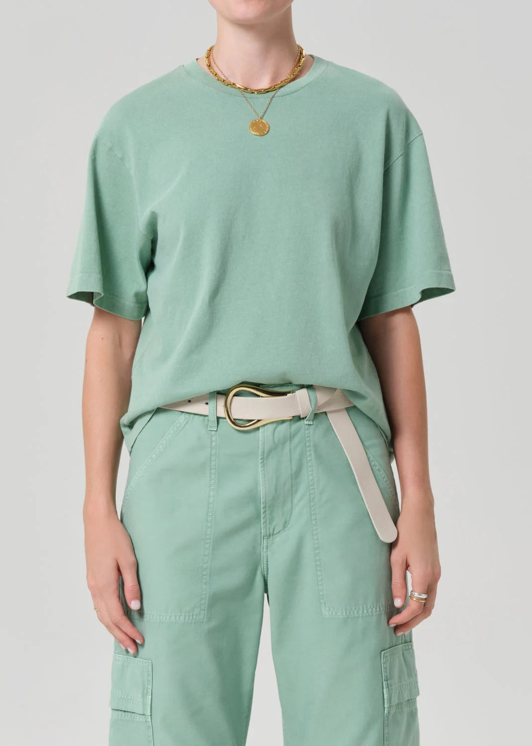 Citizens of Humanity light green cadet Goldie tee slight oversized fit | Pipe and Row