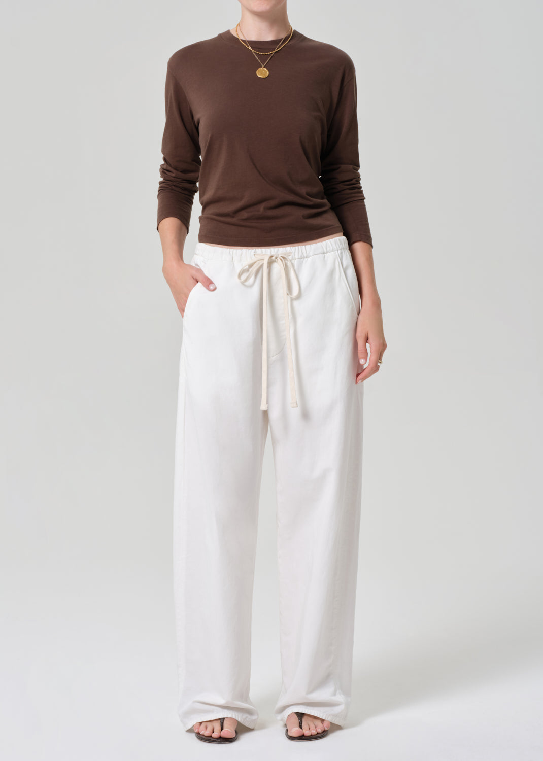 Citizens of Hummanity Aurora pull on pants cream | Pipe and Row