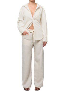 Citizens of Hummanity Brynn petite drawstring trouser jeans light grey pale stone | Pipe and Row