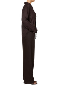 Citizens of Hummanity Brynn petite drawstring trouser pant chocolate brown | Pipe and Row