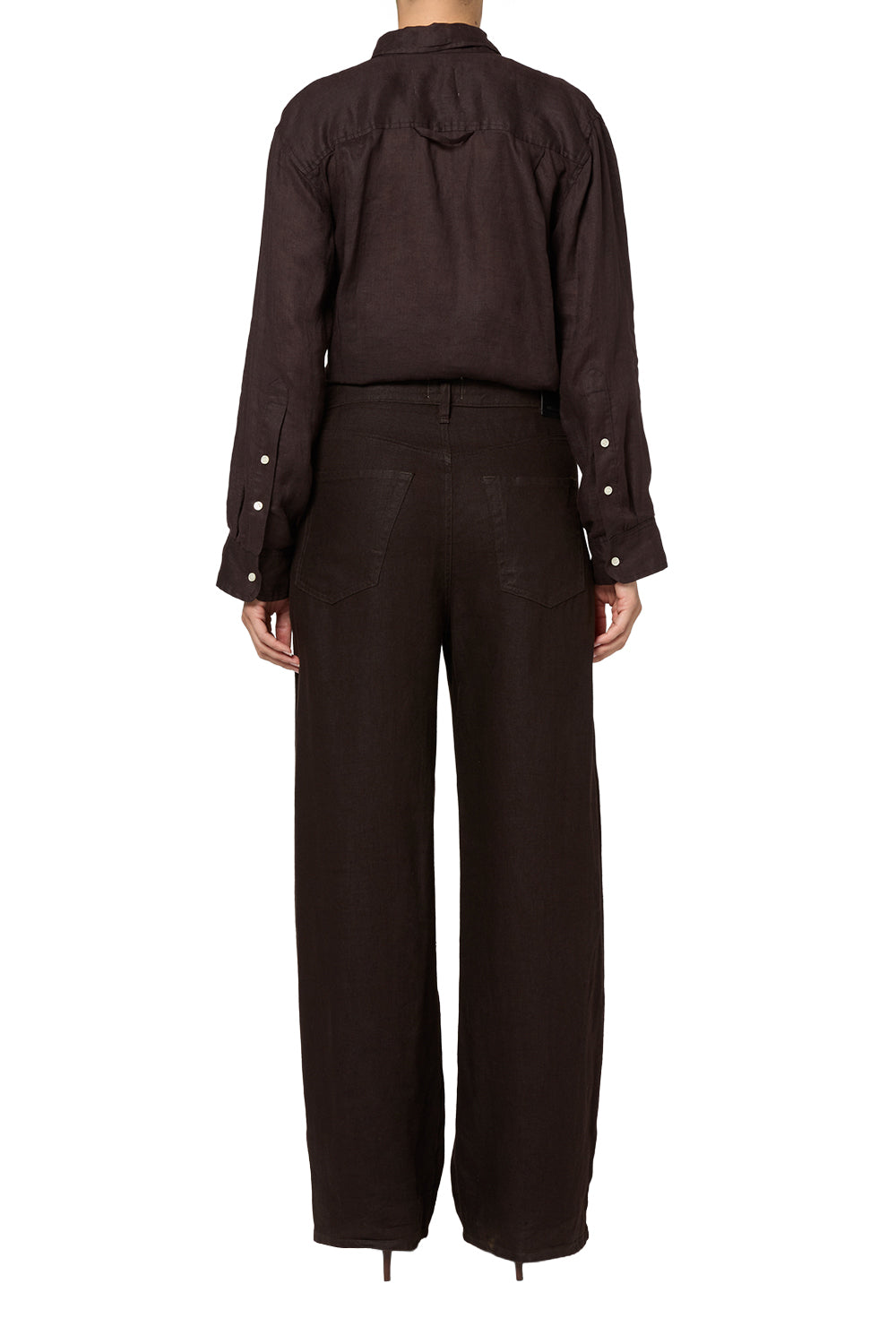 Citizens of Hummanity Brynn petite drawstring trouser pant chocolate brown | Pipe and Row