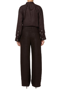 Citizens of Hummanity Brynn petite drawstring trouser pant chocolate brown | Pipe and Row