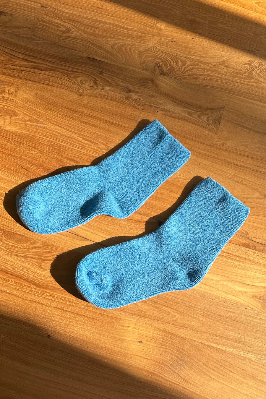 Le Bon Shoppe cerulean blue terry comfy cozy terry cloth Cloud socks | Pipe and Row