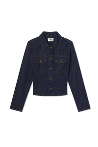 Agolde contoured denim jacket dark indigo Rinse wash | Pipe and Row