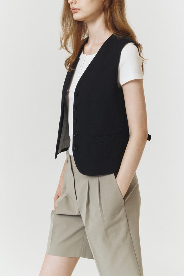 COTTON LINEN VEST