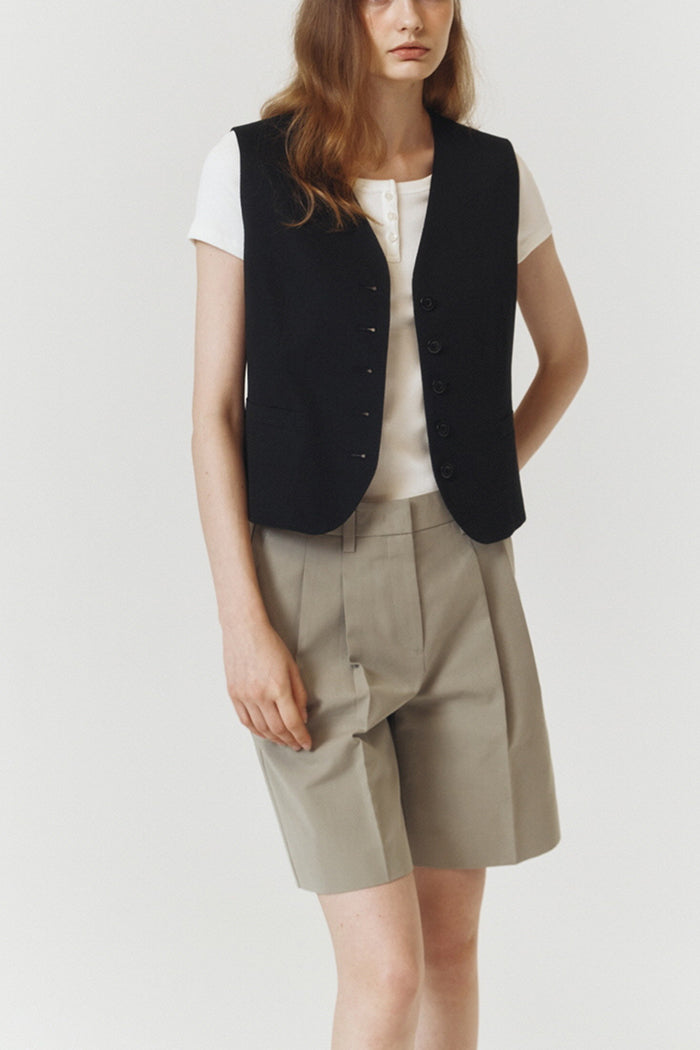 COTTON LINEN VEST