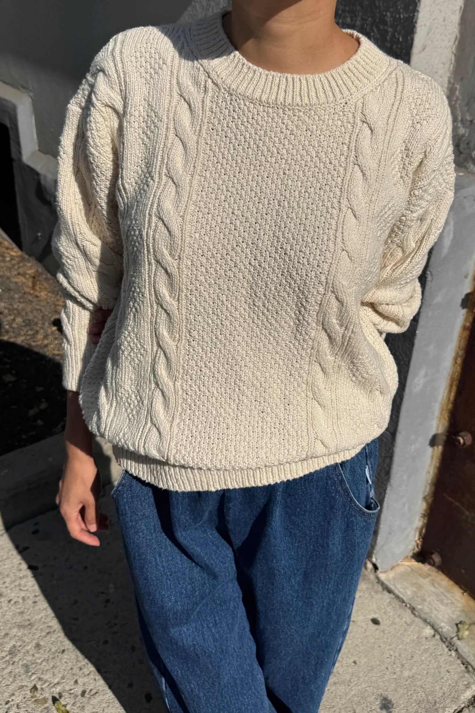 COTTON FISHERMAN SWEATER